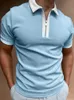 Męskie polo retro lapelowe koszulki Mężczyzn Summer Casual krótkie rękawie ściągacza mody koszule męskie