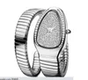 Popular women's quartz watch fashion 33mm stainless steel gold watch plate waterproof personality girl snake Diamond moissani2903