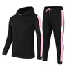 Automne hiver polaire épaissie hommes costume sportswear mode pantalon à capuche 2 pièces ensemble vêtements de sport pour femmes pantalons de jogging hommes Y220420