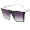 Óculos de Sol Atacado 19 Cores Uma Peça Grande Quadrado Unissex Flat Top Designer Oversized Tons Pretos Óculos de Sol Feminino Bulk UVSunglasses