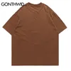 Oversized Gothic T -shirts Streetwear Vintage Borduurbrief Grafische afdruk T -shirt Harajuku Retro Cotton Tee 220622