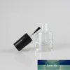 New Style 100pcs 5ml nail polish bottle shape glass nail gel container with black cap and brush