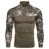 Mens Camouflage Athletic Tshirts Long Sleeve Men Tactical Military Clothing Combat Shirt Assault Army Costume 220721