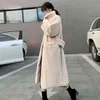 2021 nouvelles femmes veste en fausse fourrure mode vêtements d'extérieur amples manteau en fausse fourrure blanc chaud hiver x-long Parkas T220716