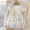 Love Ddmm Girls Princess Dresses Summer Childrens Clothing Cute Butterfly Lace Bow Comfortabele Jurk Baby Kostuum 220707