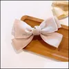 Hair Accessories Korean Sweet Girl Temperament Simple Double-Layer Fabric Handmade Bow Spring Clip Fashion Womens Hairphair Drop Deli Dhrim