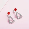 Stud Classic Design Christmas Tree Pearl Earring Fashion 925 Sterling Silver Earrings for Women Party Elegant Jewelstud Moni22