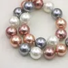 Collier noué à main 12 mm rond Shell Perle Chaîne Pullat Long 18 pouces pour femmes bijoux de mode