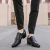 Klasyczne luksusowe buty z branży męskiej skórzanej skórzane buty Cow Hide 6/8 cm Wzrost Black Shoe Wedding Party Office Office