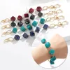 Women Square Bads Charms Resina Bracelet Moda Geom￩trica Link Cadeia Bracelets Bangle para mulheres Presentes de j￳ias de casamento bo￪mio