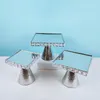 Other Bakeware 1pcs-3pcs/lot Cake Stands For Party Events Gold Crystal Tools Mirror Face Plate Decorating Supplies Kitchen Accessories