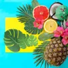 장식용 꽃 화환 90 조각 6 종류 인공 손바닥 잎 열대 잎 정글 파티 장식 해변 생일 Luau Hawaiian