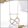 ペンダントネックレスペンダントジュエリー925 Sterling sier Cubic Zirconia Infinity Love Necklace gold sie for for for for high quality we