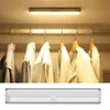 Lumières nocturnes 188 mm LED USB rechargeable sans fil sous lampe à barres d'éclairage armoire avec capteur de mouvement Clatroom Closet Lightingnight