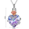 Pendant Necklaces Crystal Urn Necklace Flower Heart Memorial Keepsake Ash Holder Cremation Jewelry For Ashes Heal22