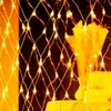 Net String Lights Connectable Mesh Fairy Lamps 8 lägen Vattentät hängande dekorativ belysning juldekorationer