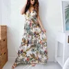 Printed Lace Summer Dress Women Sexy Deep V-Neck es Ankle-Length Beach Party Robe Clubwear Women's Clothing 220426