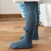 Kids Cotton Ribbed Lace Tights For Children Spring Girl Knitted Pantyhose Toddler Cute Soft Pants korean Baby Sticky Accessories 220611