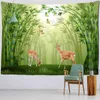 Tapestry Bamboo Forest Cottage Window Painting Carpet Wall Hanging Bohemian Sik