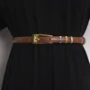 Belts designer de primavera feminino cintura de cintura fino Real Cow Leahter cintura sólida High Street Casual Chete Cosset Femme Cinturones