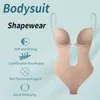 Body Shapewear Deep VNeck Body Shaper Backless U Plunge Perizoma Shapers Vita Trainer Donna Cinturino trasparente Imbottito Push Up Corsetto a220813