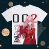 Herr t-skjortor h￶g-q unisex anime cos ￤lskling i Franxx hiro noll tv￥ ichigo casual bomull t-shirt tee skjorta