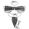 Kvinnors badkläder Kvinnor Sexig grimma thongbikini med lyxiga strasspärlor 2 -stycken triangelbaddräkter för simning av vaddingvatterns