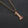 Pendant Necklaces Stainless Steel Baseball Number Necklace Men Enamel Charm Box Chain Digital Sports Jewelry 0 1 2 3 4 5 6 7 8 9Pendant