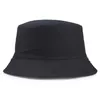 Solid Color Black opvouwbare emmer Beach Sun Street Headwar Fisherman Outdoor White Cap Men and Woman Hat 220627