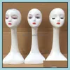 Wig Stand Hair Accessories Tools Products Plastic Long Neck Display Mannequin Head Shop Window Model Show Shelf For Jewelry And Scarf Drop