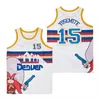 男ムービー15サムバスケットボールヨセミテジャージーヒップホップスポーツファンのためのベアー可能なヒップホップ刺繍と縫製ピュアコットンチームカラーブルーホワイトパープルユニフォームトップ