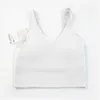 LU-088 Women Sports BH SEXY TANK TOP TOW YOGA VEST MED BREST PAY INGEN BUTTERY Mjuk atletisk fitnesskläder Anpassad258J