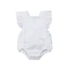 Candy Color Born Baby Baby Girl Solid Ruffel Mouwloze Romper Jumpsuit Outfits Sunsuit Baby Girl Cotton Clothing 024M 220707