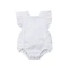 Bonbons Couleur né Infantile Bébé Fille Solide À Volants Sans Manches Barboteuse Combinaison Tenues Sunsuit Bébé Fille Coton Vêtements 024M 220707