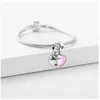 925 Sterling Silver Dangle Charm Mother's Day Mom Heart Lock Pendant Diy Fine Beads Bead Fit Pandora Charms Bracelet DIY Jewelry Accessories