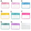 Customized Clear Flat Nylon Pouch Bags PVC Waterproof Cosmetic Bag with Zippered Lavender Embroidery Letters Pouchbag For Women Gift