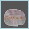 Konst och hantverk Arts Gifts Home Garden Healing Crystal Reiki Gratitude Symbol Natural Stone Oval Piece Thanksgivin DHCPU