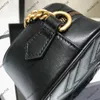 Real Cowhide Marmont 카메라 가방 여성 어깨 크로스 바디 가방 최고의 품질 디자이너 핸드백 럭셔리 레이디 지갑 디자이너 핸드백 미니 토트 클러치 지갑