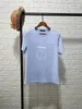 Designer Woman T-shirt Fashion Top Man Coin Letter Imprimer avec Button Up Womens Tee White Coton Colon