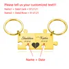 2 pièces porte-clés personnalisé forme de puzzle Original personnalisé en acier inoxydable porte-clés Couple anniversaire enregistrement cadeau à petit ami