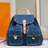 Women Tote Bag Canvas Facs Blue Hand Handbag Backpack Denim Tannin Series Series Detachable Zipper Classic Letter Print عالية الجودة محفظة الكتف