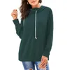 Blouzen voor vrouwen shirts dames gebreide vrouwen winter kerstmis lange mouwen trekstring hoodie solide gemonteerde witte button down shirtwomen's vrouwen