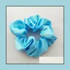 Elastici per capelli Gioielli Donna Seta Scrunchie Elastico fatto a mano Mticolor Fascia Porta coda di cavallo Accessori per fascia 42 colori Drop Delivery 2