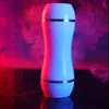 Nxy Masturbators Masturbation Cup Realistic Pussy Aircraft Double Channel Motor Vibrator Penis Stimulation Easy Orgasm Sex Toys for Men 220428