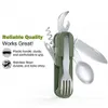 10CM Outdoor Falten Geschirr Gabel Wandern Camp Utensil Für Camping Outdoor Picknick Ausrüstung Edelstahl Reise Besteck Set