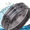 Нарученные часы 2022 Модные бинарные светодиоды для часов военные спортивные часы Черные стальные электронные браслеты Пара Relogio Masculino HECT22