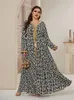 Artı Boyutu Elbiseler 2022 Abaya Sonbahar Uzun Kadın Lady Büyük Moda Zarif Dikiş Ramazan Maxi Elbise CN (Origin)