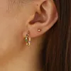 Stud Minimal Delicate Jewelry White Colorful Cz Tiny Heart Circle Earring Gold Filled Trendy Lover Gift JewelryStud Dale22 Farl22
