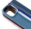 Rainbow Liquid Silicone Hard Phone Caso para iPhone 13 12 11 Pro Max Mini XR XS x 8 7 Plus com pacote de varejo com pano dentro da capa completa