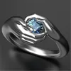 Fashion Love Hug Cubic Zirconia Silver Color Ring Fashion Lady Rings Jewelry Gifts